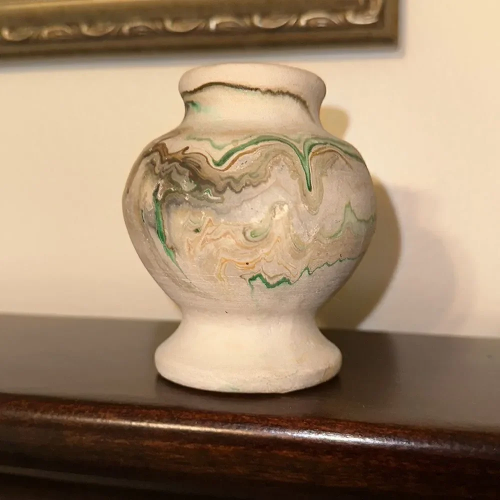 Vintage NEMADJ POTTERY Handmade Stoneware Mini Vase